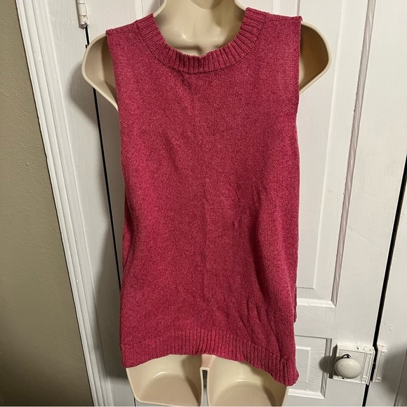 Anthropologie Camilla Pink V-Neck Knit Flowy Sweater Tank Medium R2 - Picture 3 of 8